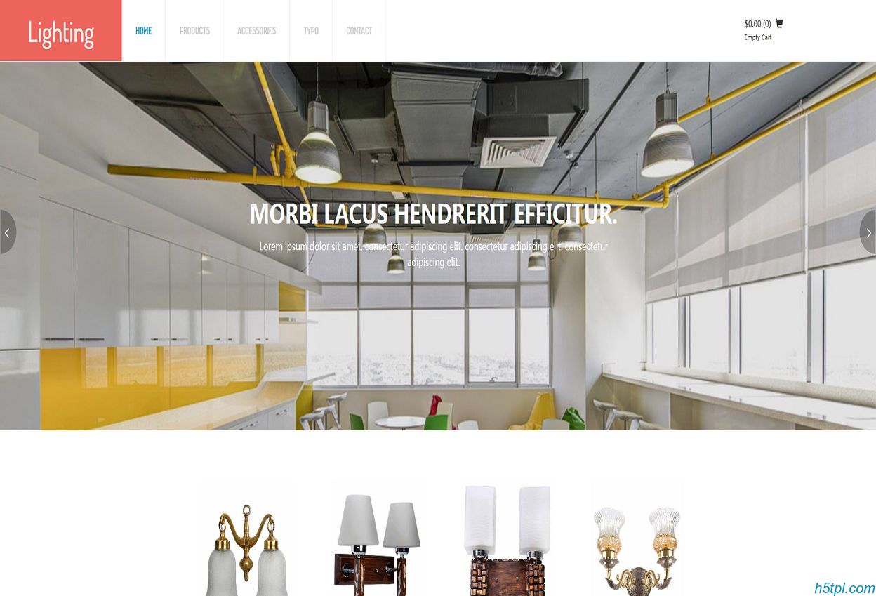 灯饰照明企业网站模板是一款html模板，适合房屋装修灯饰销售网站模板