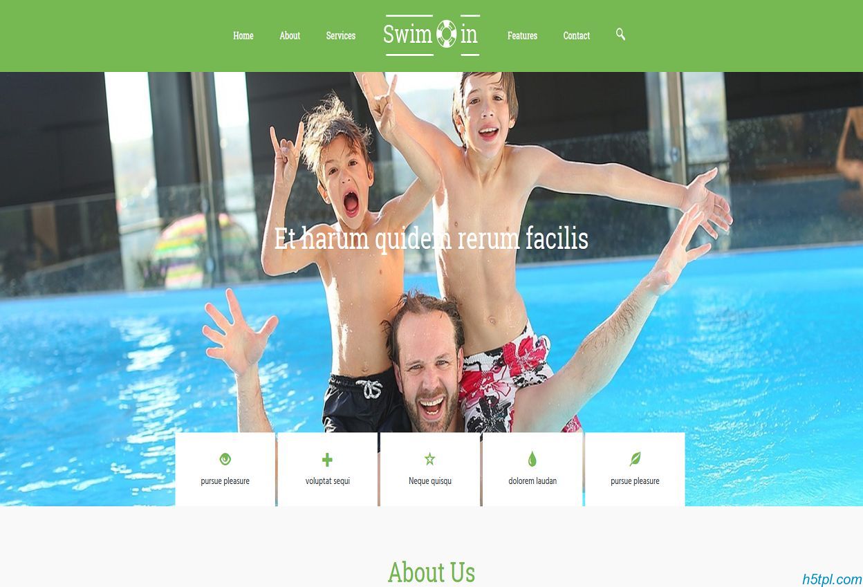 儿童游泳馆网页模板是一款html5模板