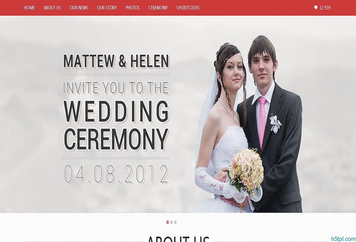 粉红色喜庆婚纱HTML5模板是一款大气好看的HTML5婚纱摄影模板下载