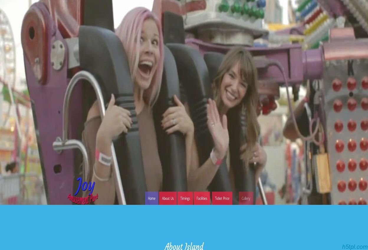 快乐游乐园HTML5网页模板是一款大气扁平风格的儿童游乐园网站模板