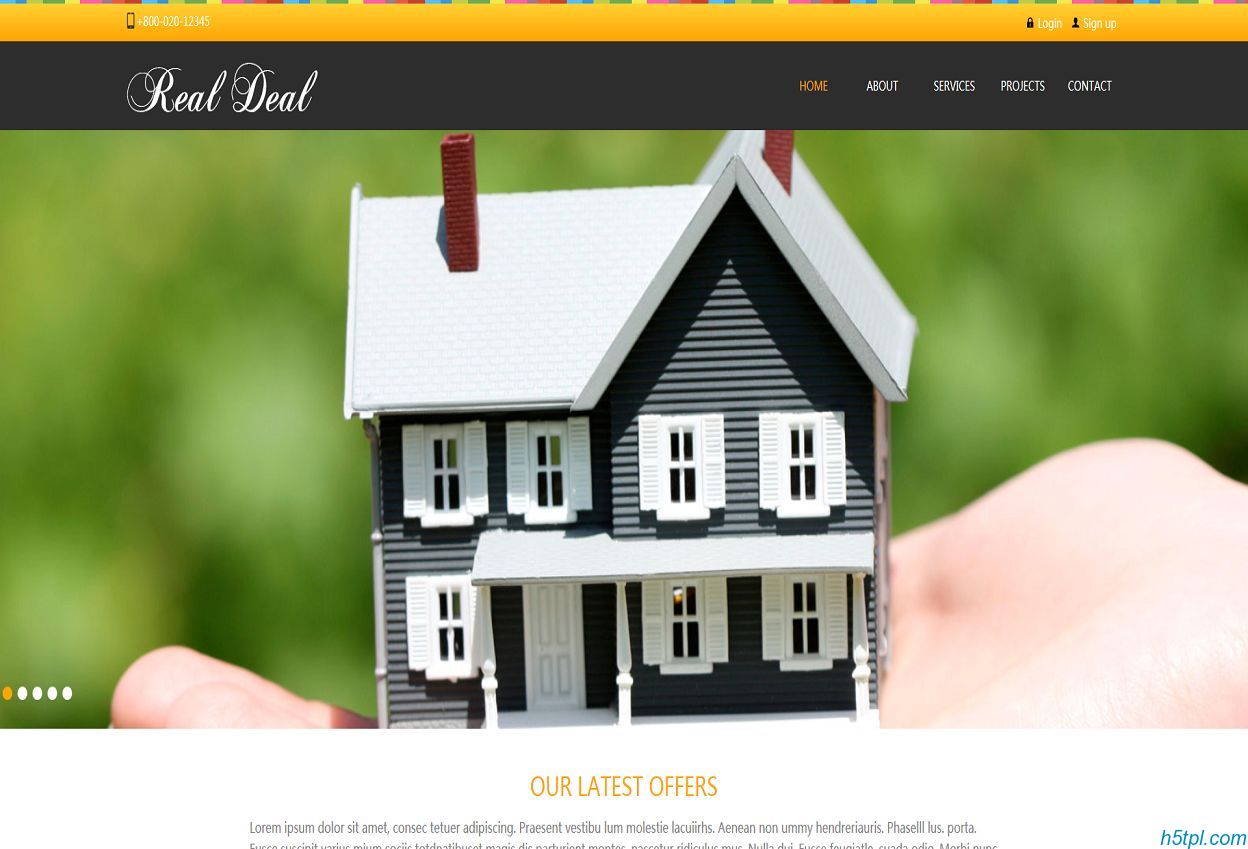 别墅房子销售公司模板是一款房地产开发售楼公司网站模板