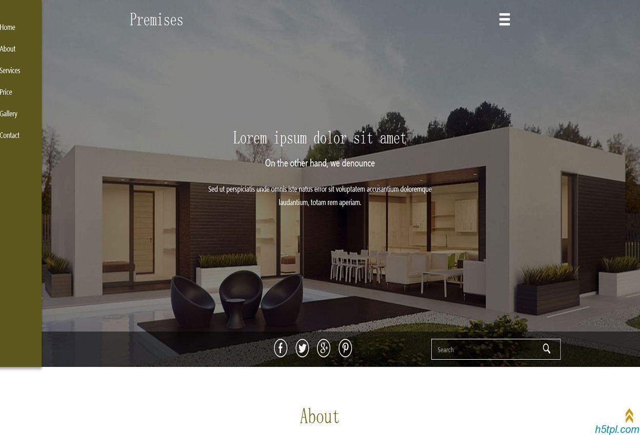房地产开发公司网站模板是一款单页大气的房产有限公司网站模板