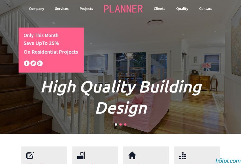 粉红色装修企业网站模板是一款粉色宽屏的室内装修设计网站模板