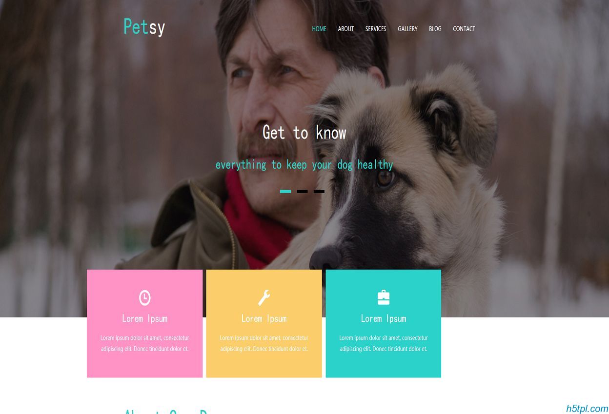 宠物狗养殖企业模板是一款HTML5模板，适合动物宠物爱好者网站模板