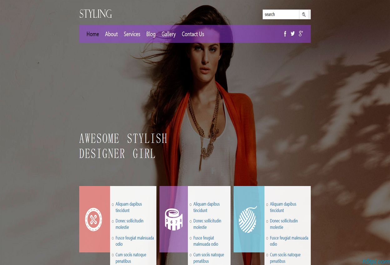 美女时尚秀网站模板是一款欧美服装设计公司网站模板