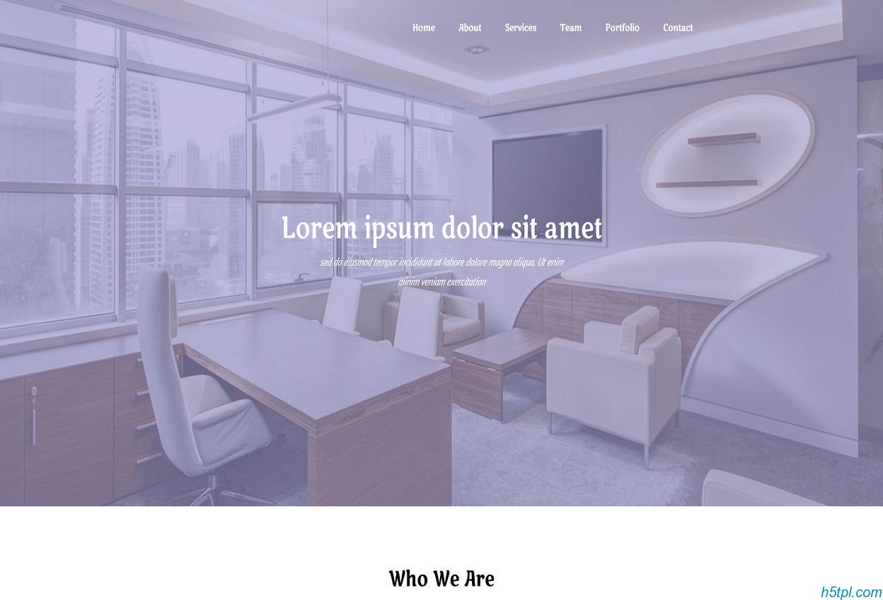 紫色UI设计公司作品展示单页模板