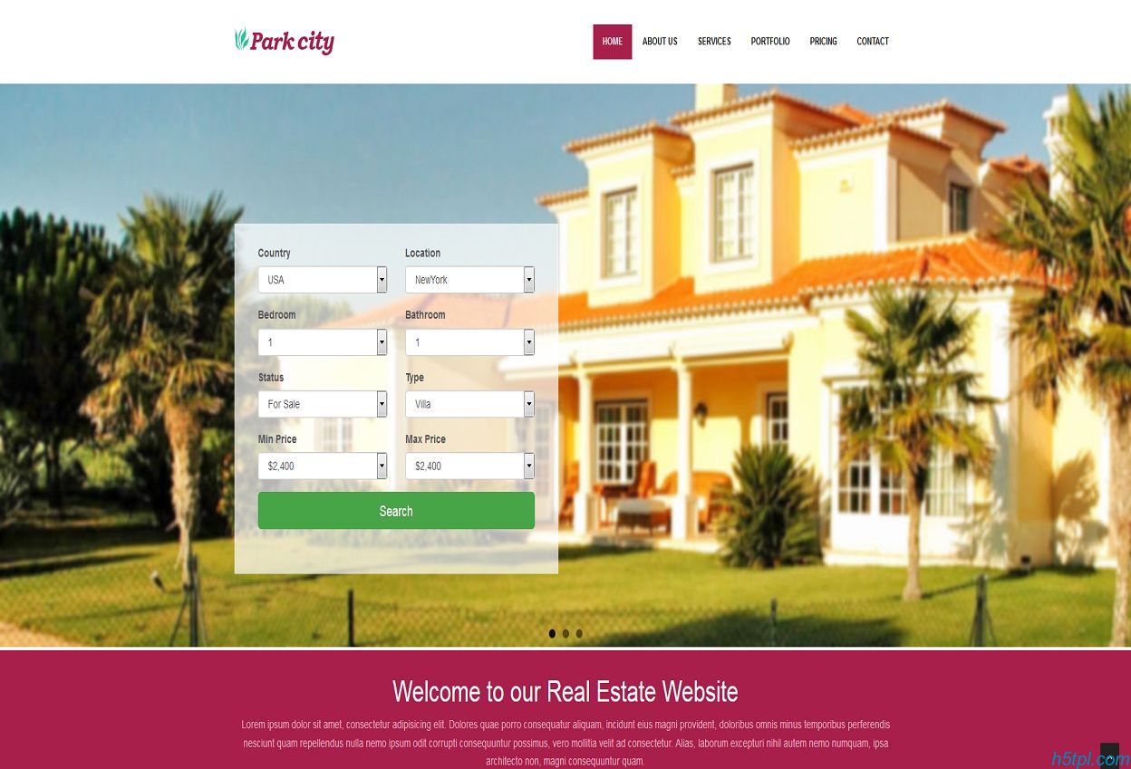 别墅估价公司网站模板是一款别墅房地产估价报价公司网站模板