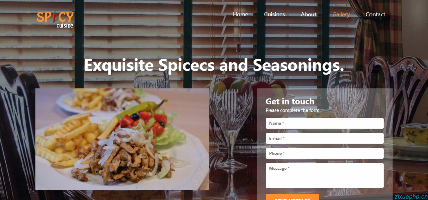 带留言的餐厅网站模板是一款国外大气美食餐厅商城模板下载