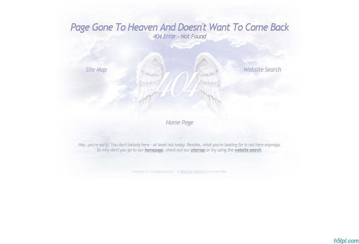 404天使个性错误页网页模板