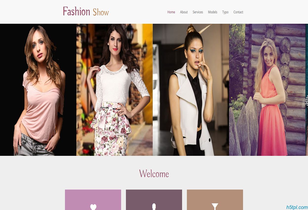 服饰展示大赛网站模板是一款html模板，适合服装公司模特展示网站模板