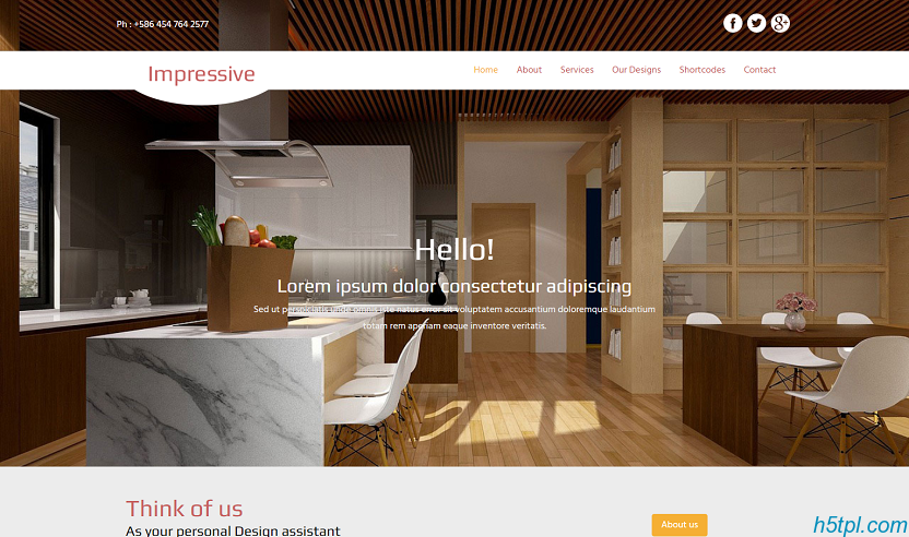 一款适合建筑室内设计企业网站免费模板
