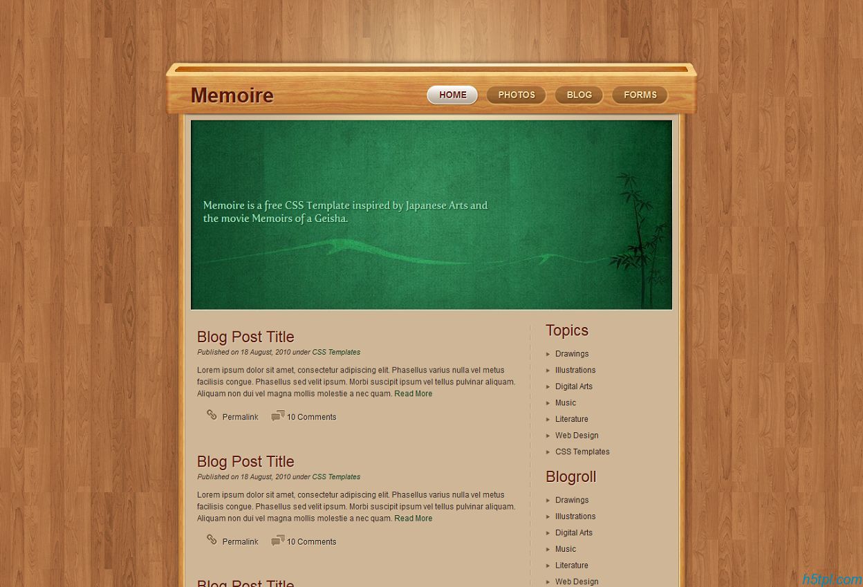家居_精品_整站_css3_html5_大气_博客_整体色_企业_漂亮的棕色木纹3D风格网站模板