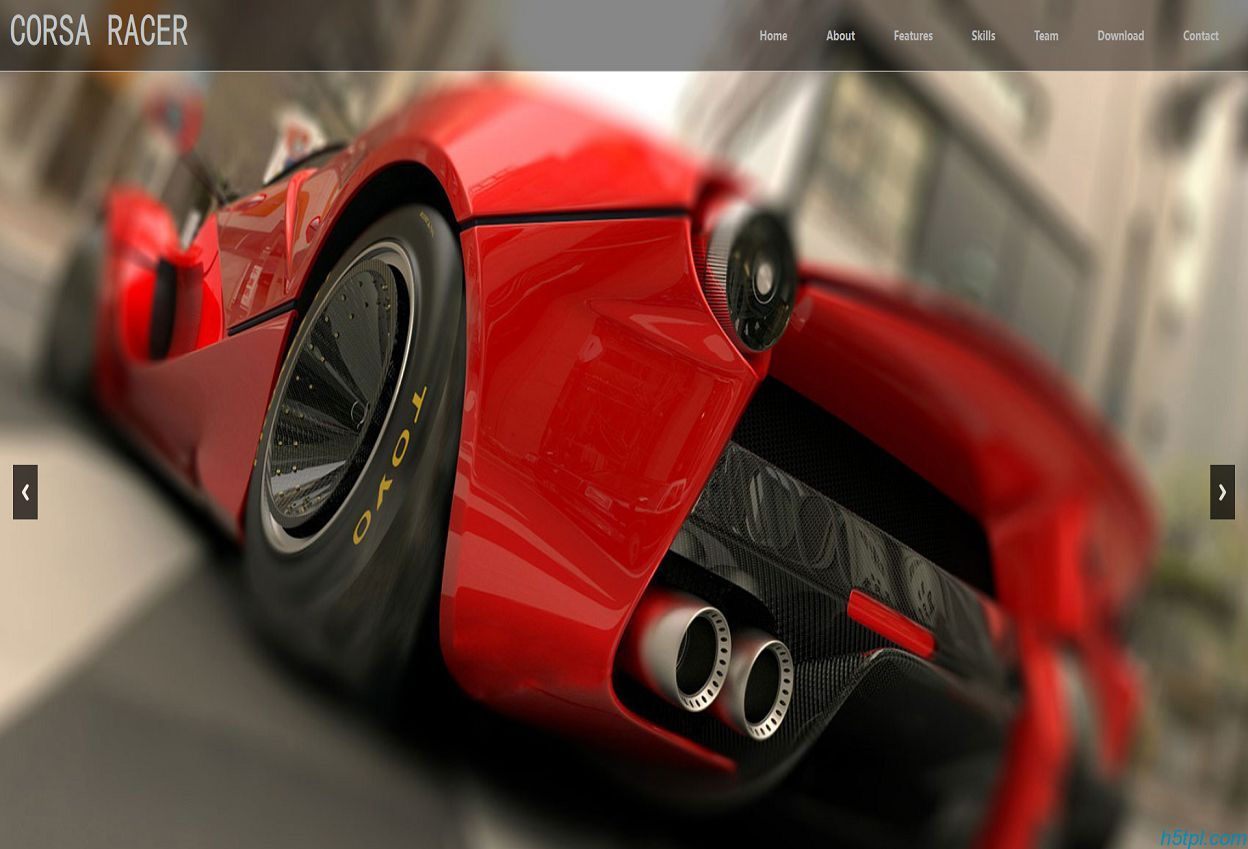 HTML5赛车游戏官方网站模板是一款适合汽车竞技比赛网站模板