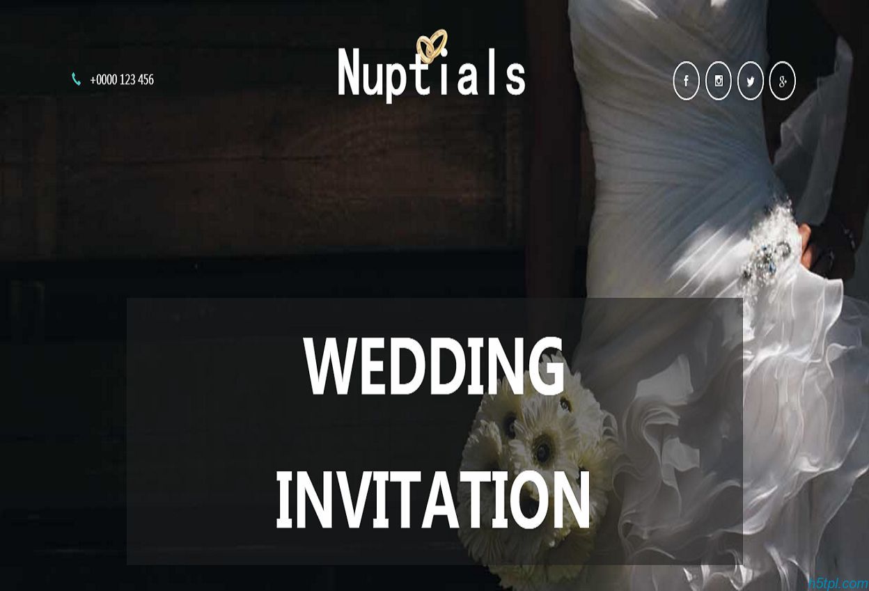 简洁白色婚礼现场网站模板...