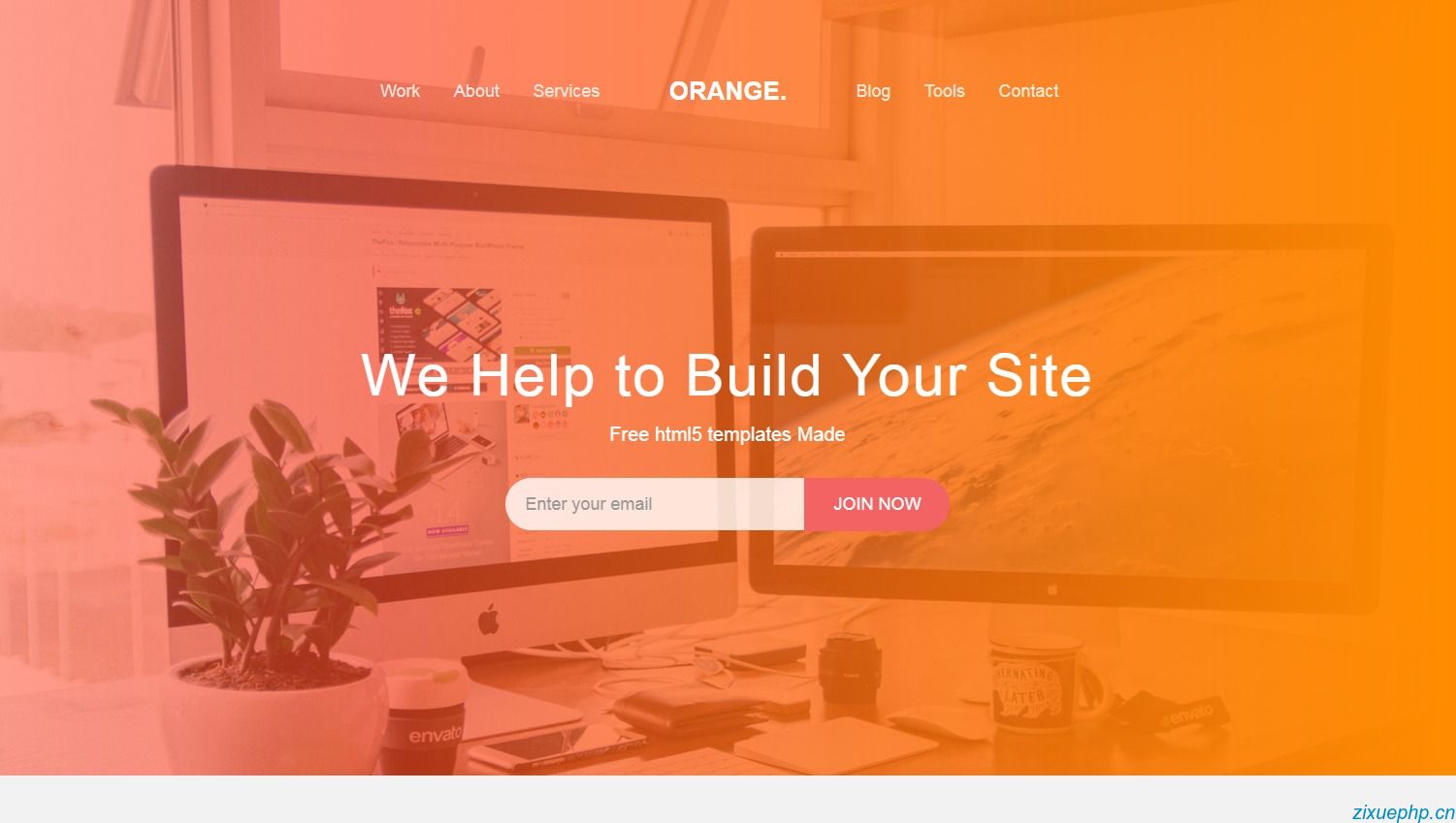 橘红色设计公司网站模板是...