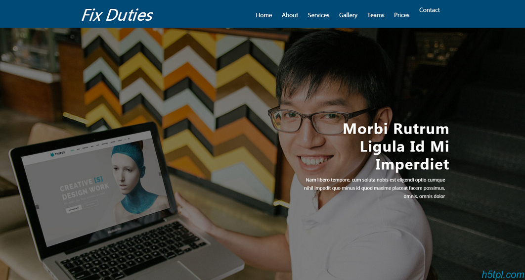 人脸识别技术公司网页模板是一款蓝色大气的科技公司官网模板下载