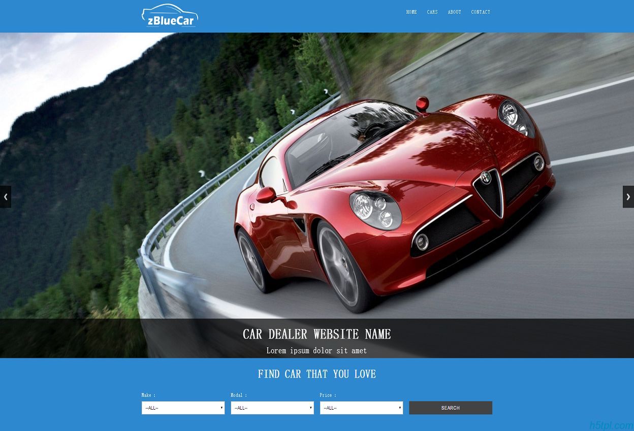 蓝色风格汽车网站模板是一款蓝色大气扁平风格汽车行业模板