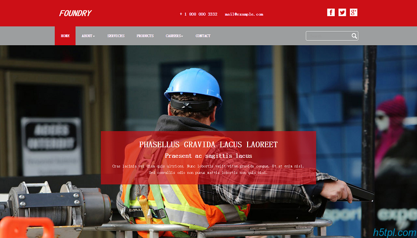 土木工程公司网站模板是一款建筑施工HTML5网站整站模板下载