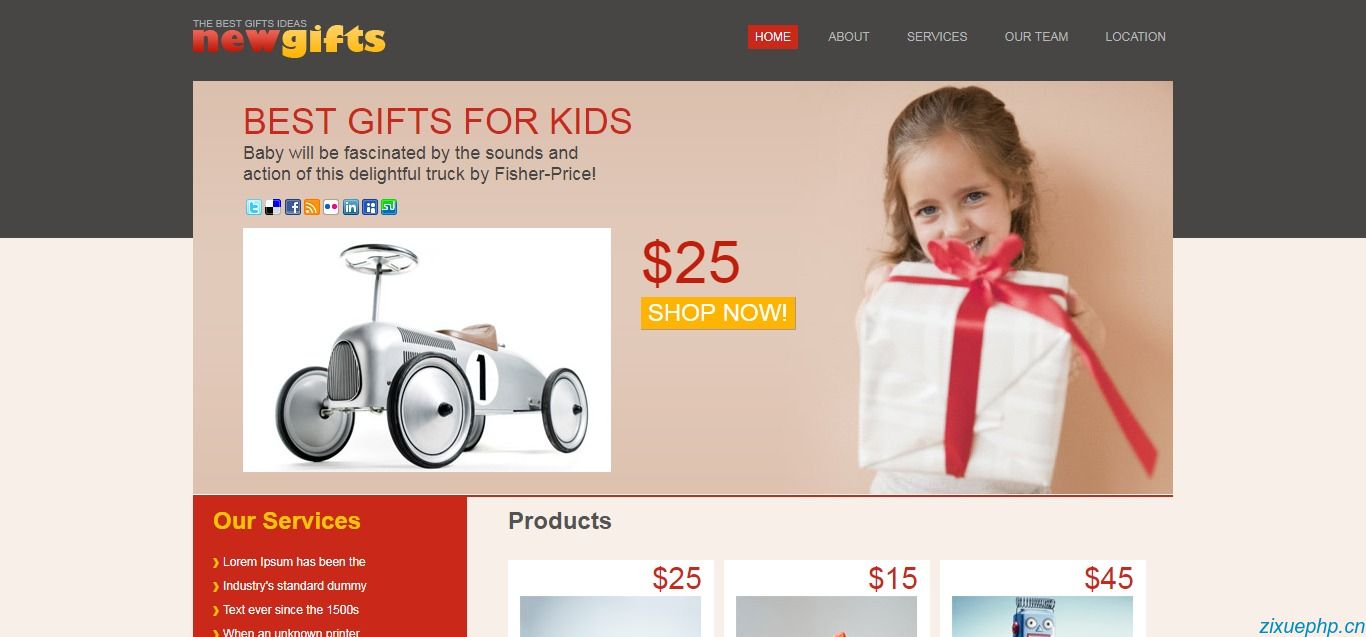 红色大图儿童玩具网店模板下载_红色 大图 儿童 一具 礼物 网店 商城 html 纯色