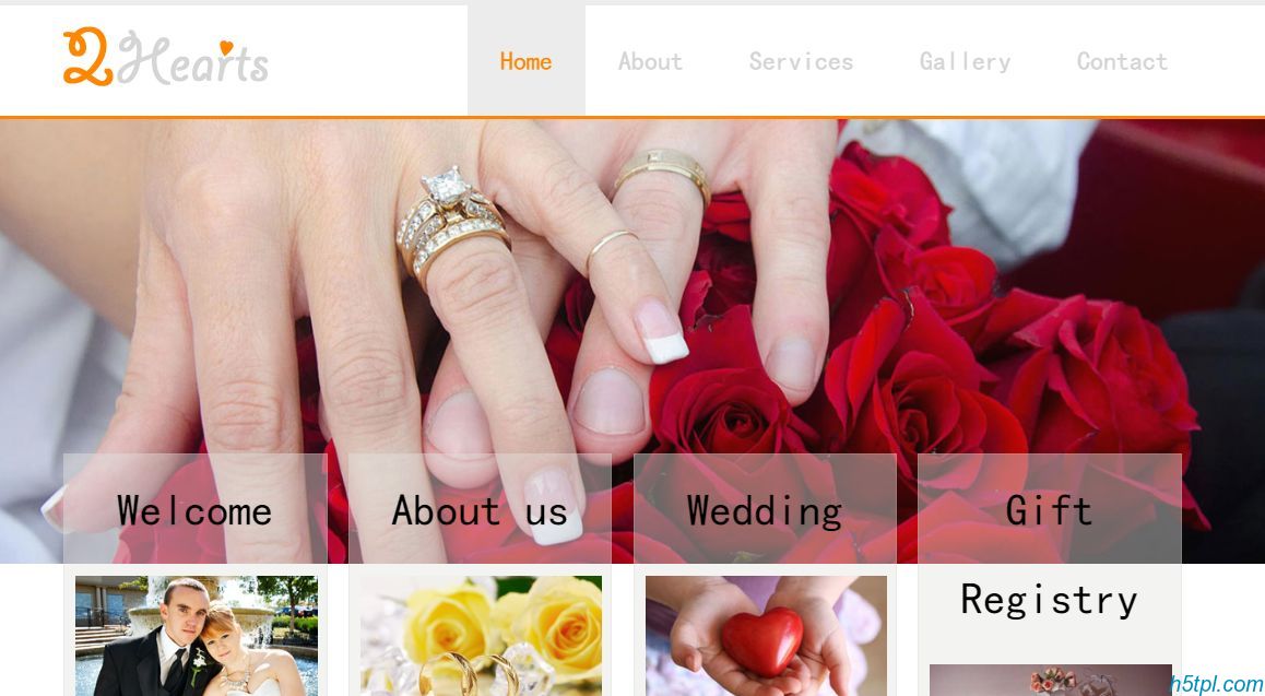 鲜花婚纱礼服主题模板是一款简洁白色风格的HTML婚纱摄影网站模板