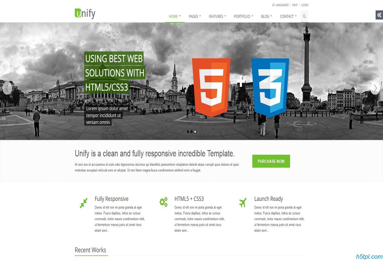 Unify绿色响应式html5模板是一款难以置信的美丽和完整响应任何类型的创意专业人士的Bootstrap模板