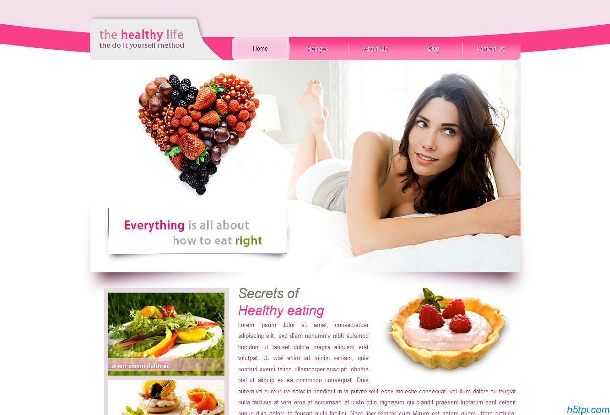 粉红色_食品_蛋糕_企业_女性_大图_漂亮健康生活水果甜点公司整站网站模板