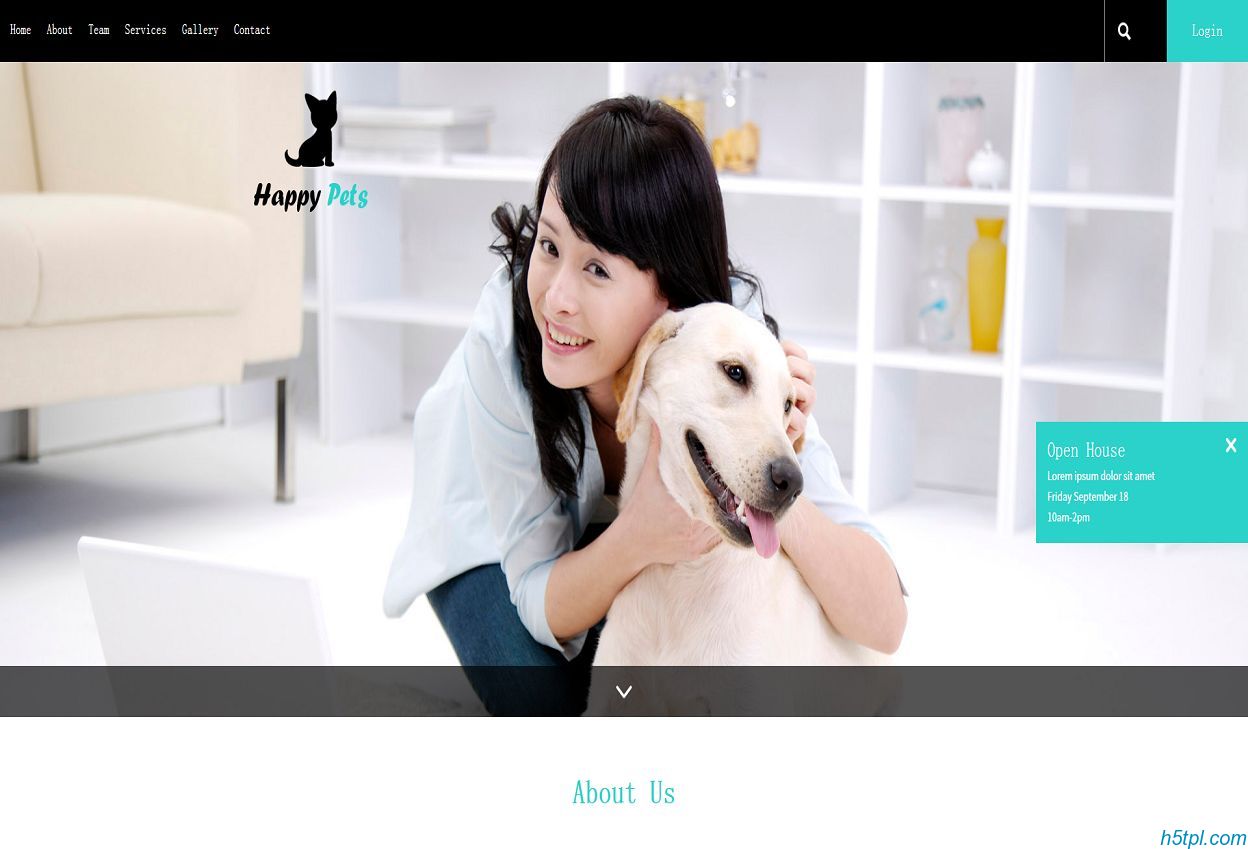 宠物美容店CSS网站模板是一款适合猫狗牛羊等宠物网站模板