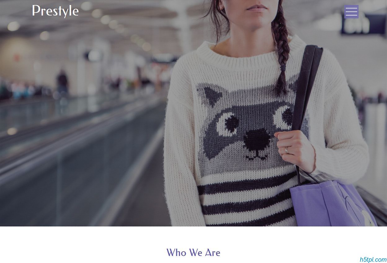 紫色女性时尚服装网页模板是一款个性潮流街拍服装公司网站模板