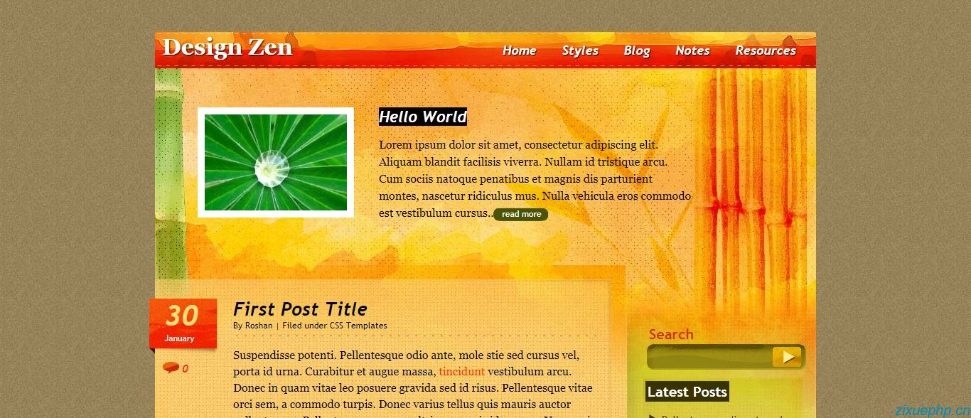 橙色竹子背景复古个人博客模板_橙色 竹子 复古 个人 博客 整站