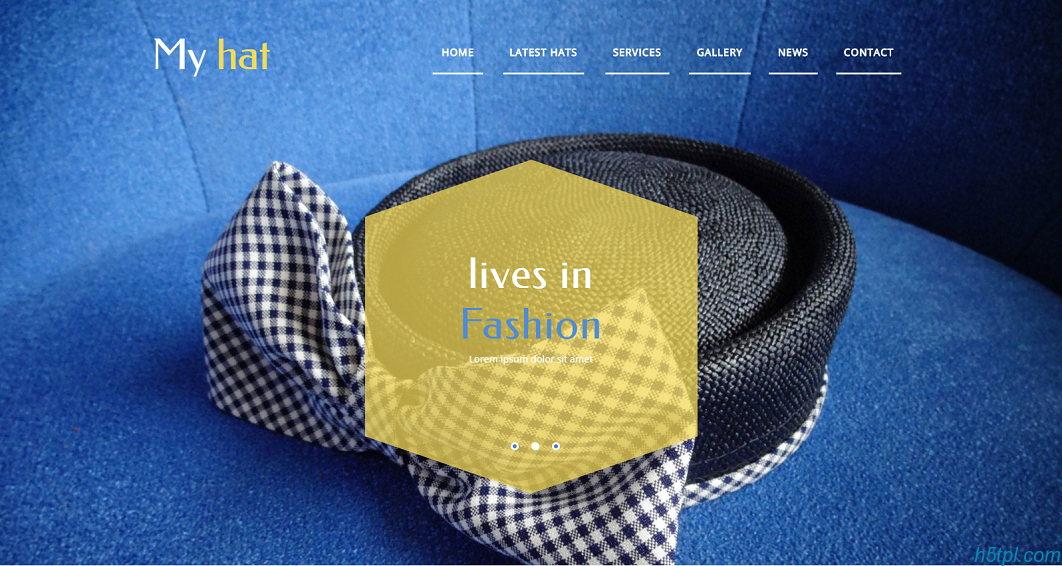 时尚帽子设计公司官网模板是一款单页大气风格的公司企业类网站模板下载