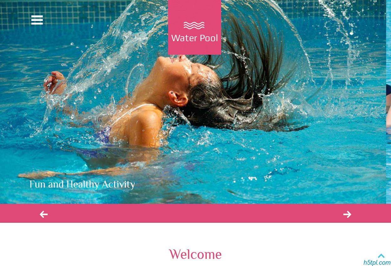 国外游泳馆培训网站模板是一款html5模板，适合孩子游泳培训网站模板