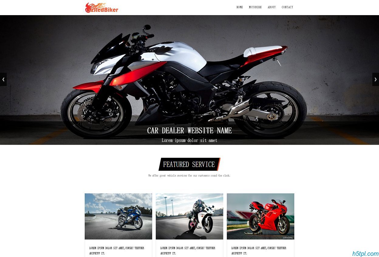 漂亮大气的摩托车企业模板是一款适合摩托车竞技爱好者网站模板素材