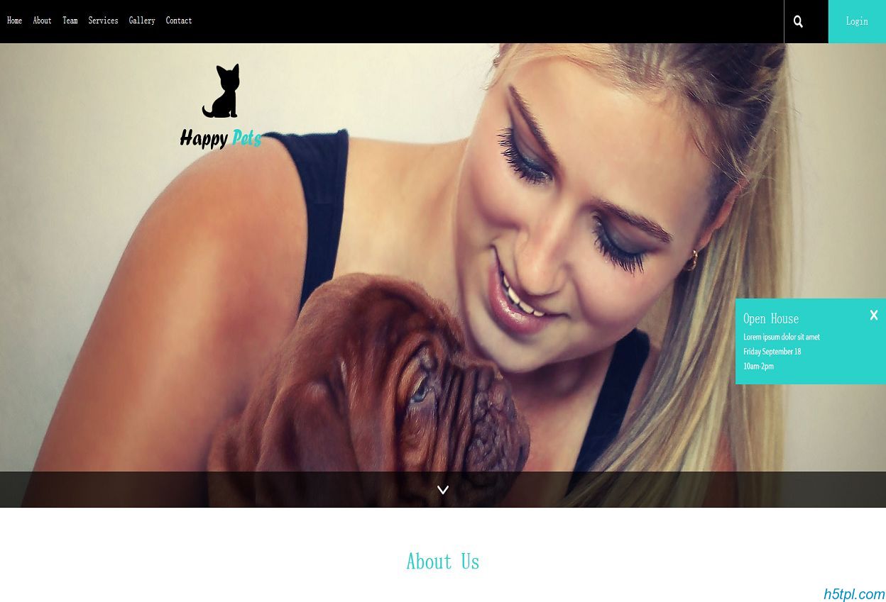 宠物之家单页网站模板是一款适合动物宠物爱好者网站模板