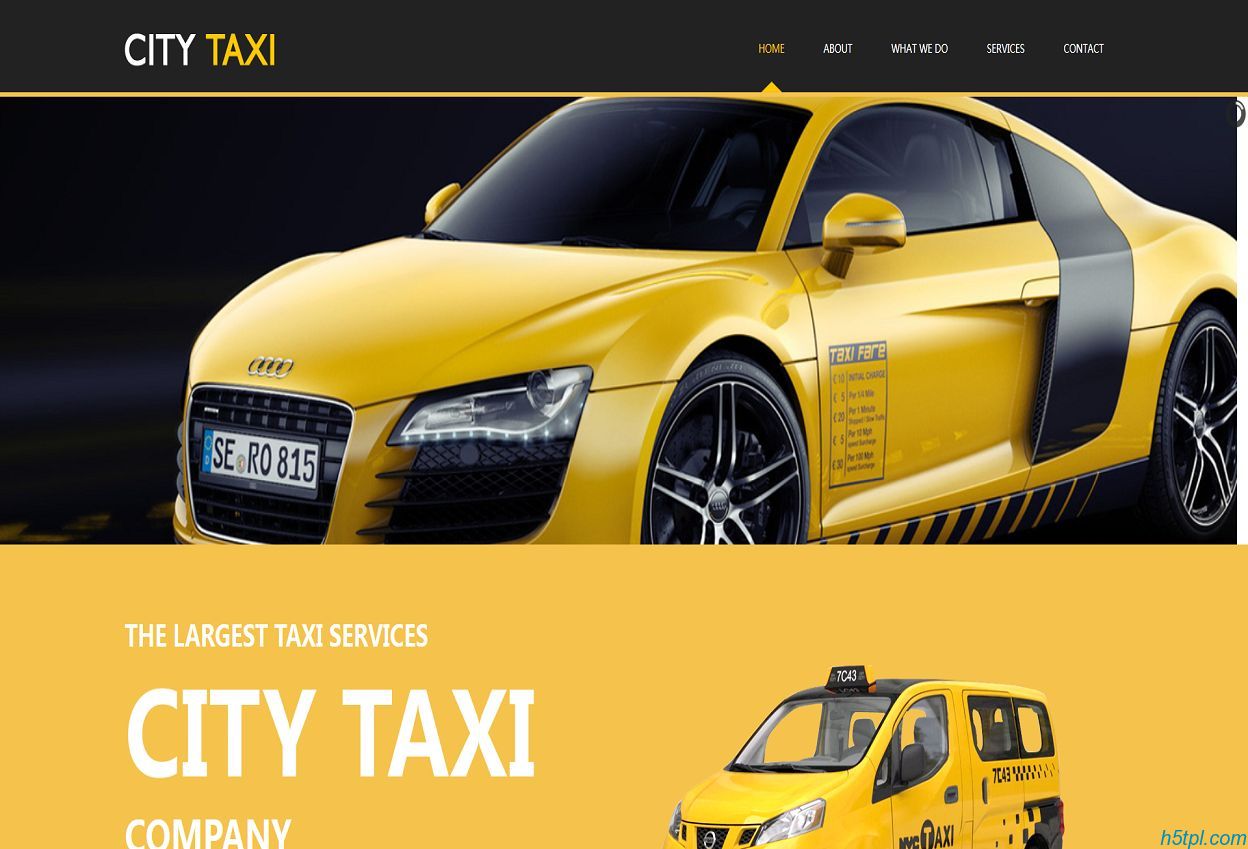 Taxi黄色出租车网站模板是一款黄色风格的出租车企业网站模板