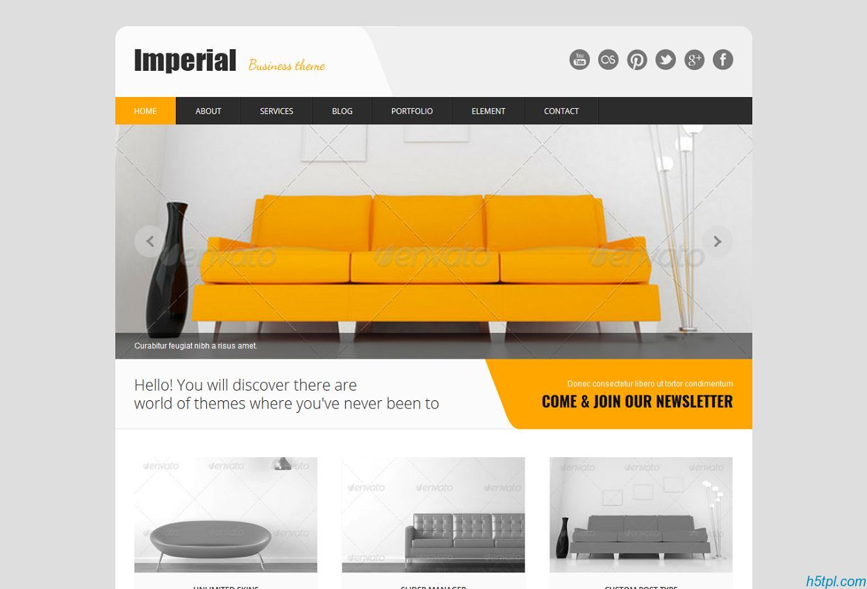 家居_装修_家装_整站_幻灯_大图_标准_黄色简洁的家具沙发企业网站模板
