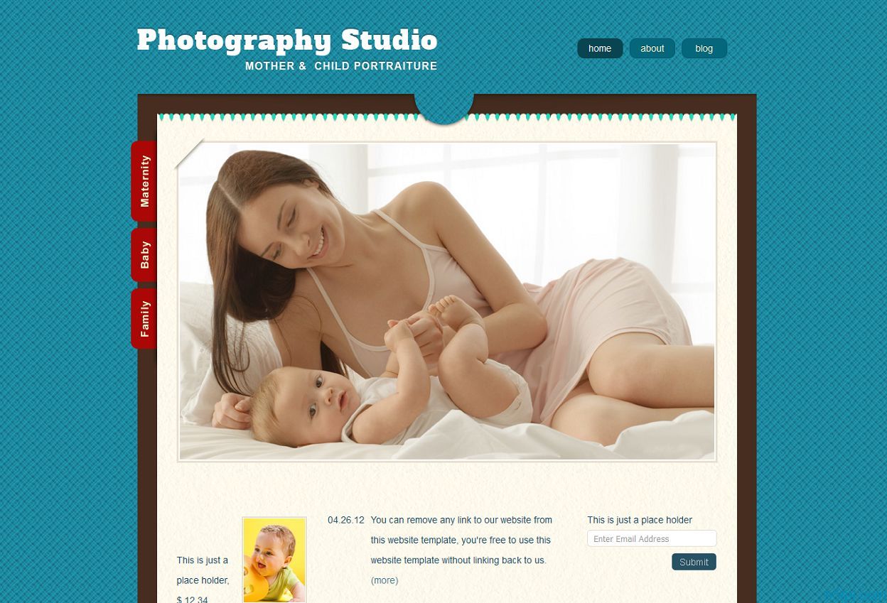 纹理_女性_保姆_企业_整站_大图_蓝色纹理漂亮的育婴企业网站模板