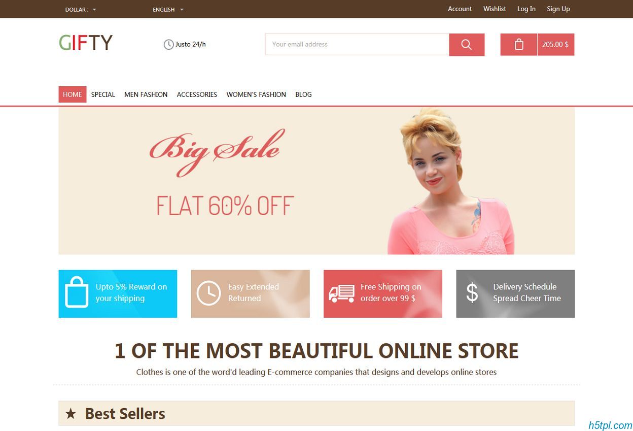 女性奢侈品商城网站模板是一款粉红色风格的高端奢侈品商城整站模板