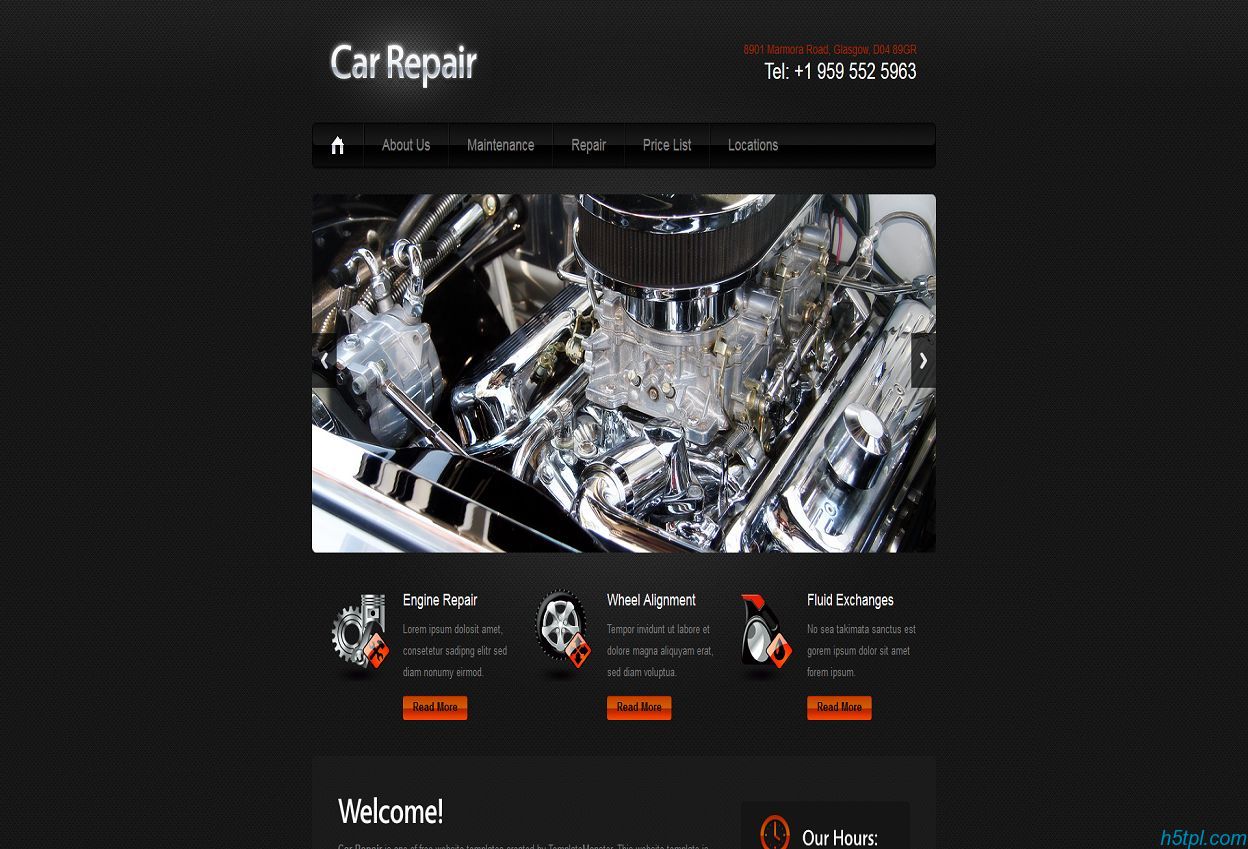 发动机维修企业网站模板是...