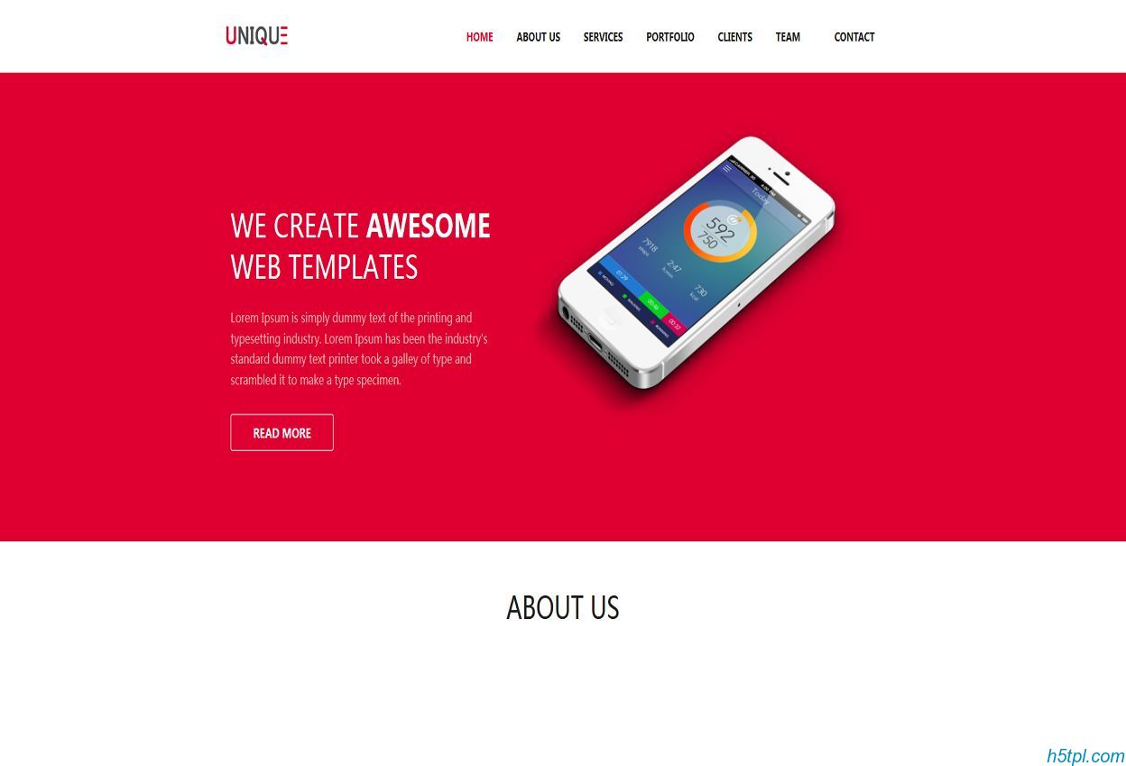 红色大气APP设计网站模板是一款大气动态风格的手机app页面设计网页模板