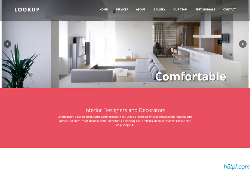 扁平室内设计网站模板是一款超炫的扁平化室内装修设计网站作品模板