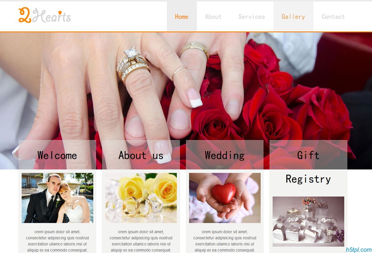 婚礼策划免费模板下载，白色简洁风格，适合婚礼策划公司网站