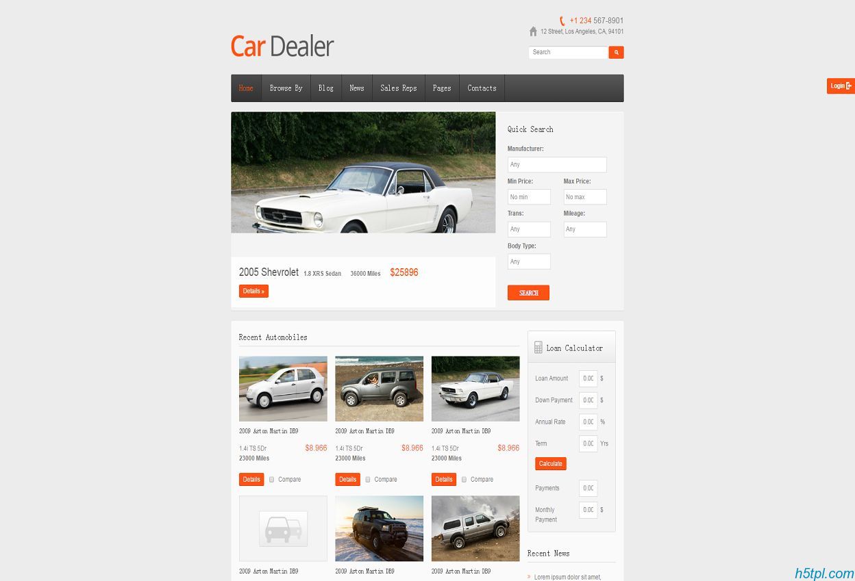 汽车销售css网站模板是一款...