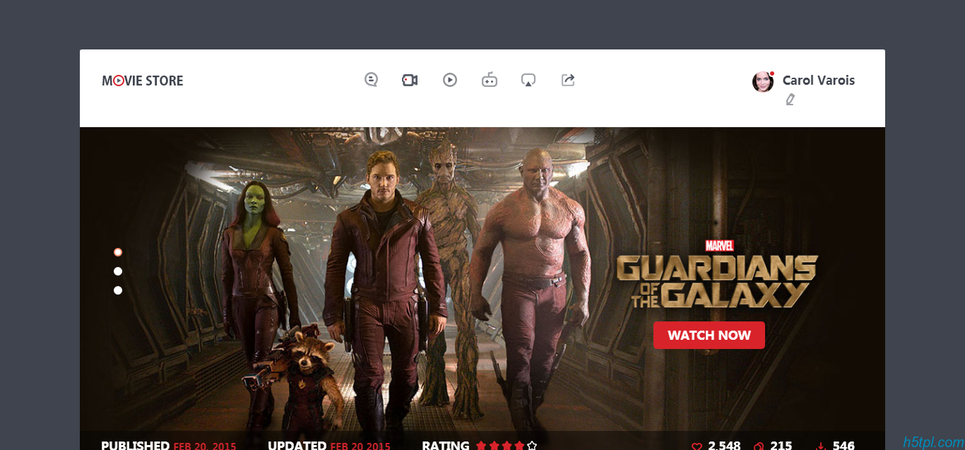 电影下载网站HTML5模板是一款适合电影院官网网站模板下载
